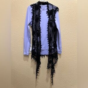 Love Brand Crocheted Black Vest Lge